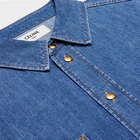 celine cropped denim shirt